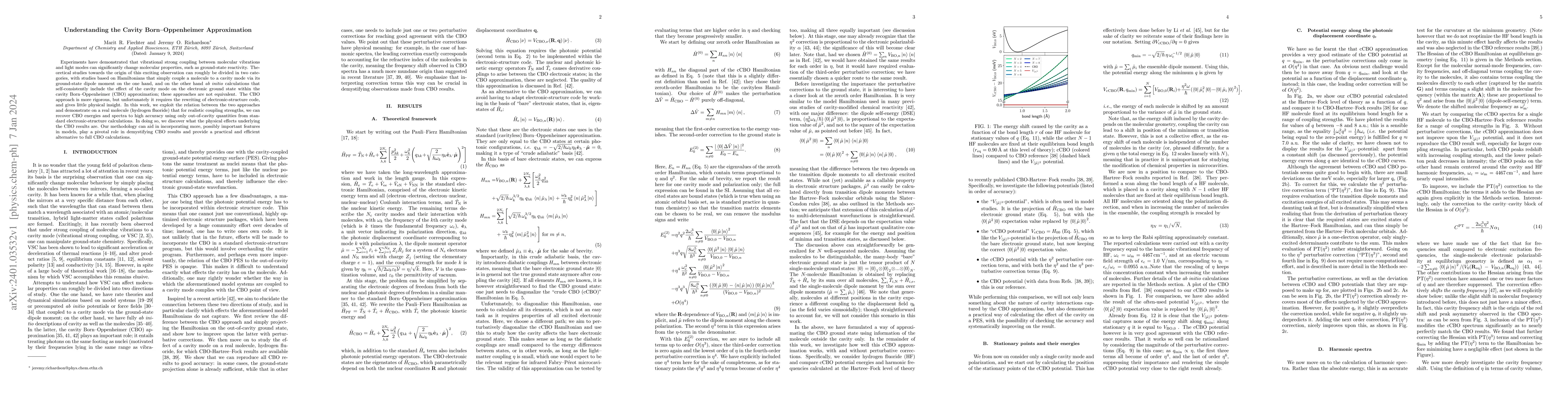 Thumbnail for Understanding the Cavity Born-Oppenheimer Approximation