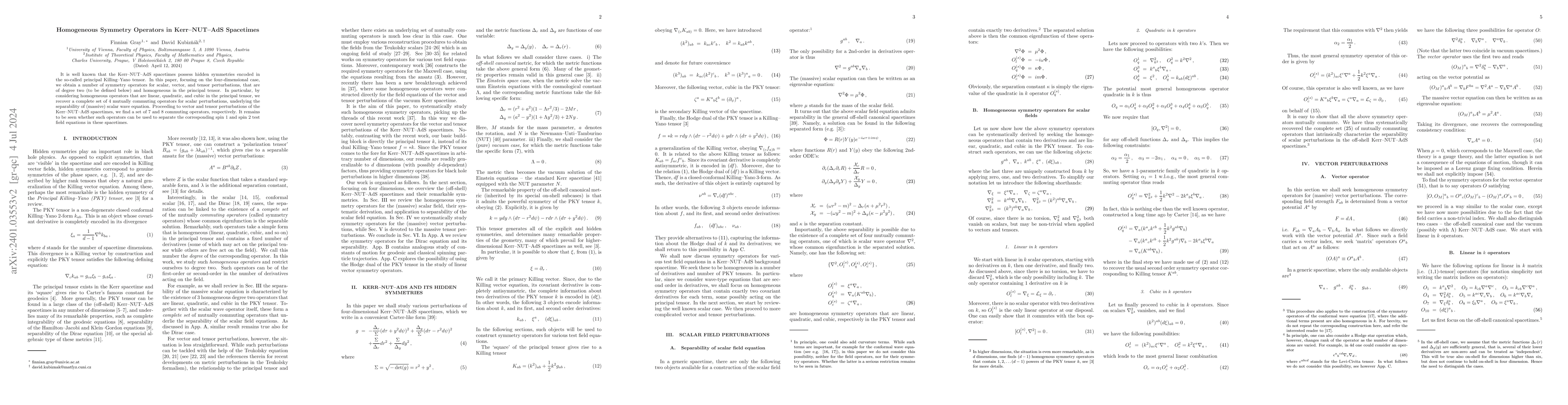 Thumbnail for Homogeneous Symmetry Operators in Kerr--NUT--AdS Spacetimes