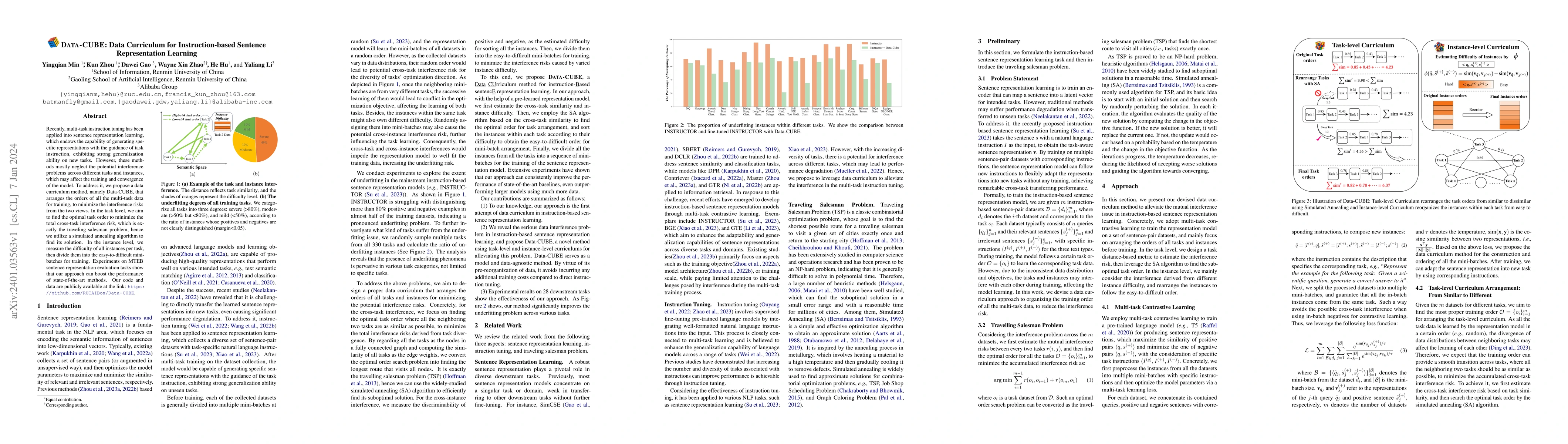 Thumbnail for Data-CUBE: Data Curriculum for Instruction-based Sentence Representation
  Learning