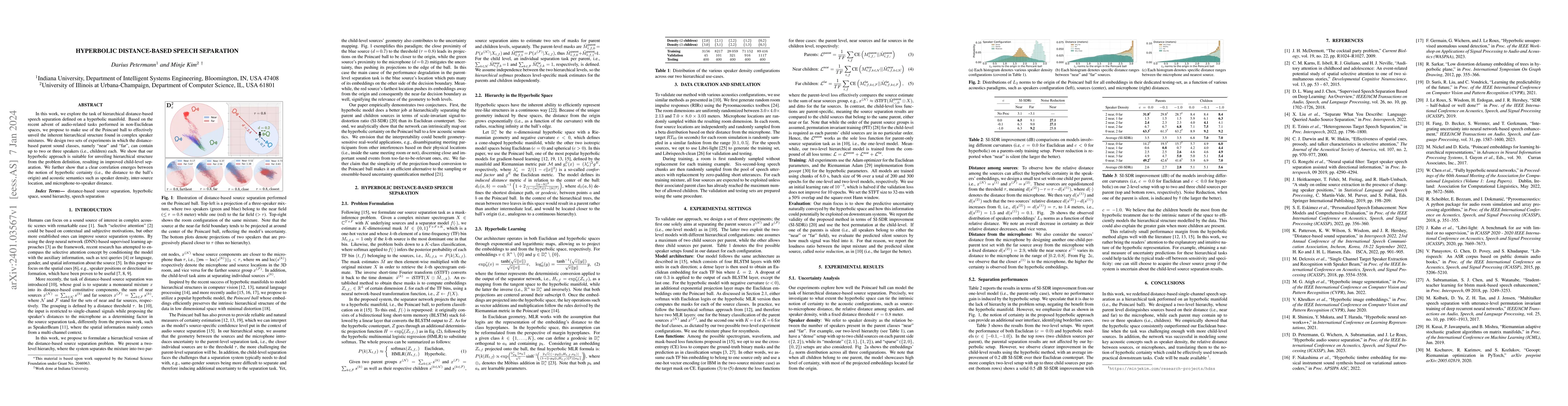 Thumbnail for Hyperbolic Distance-Based Speech Separation
