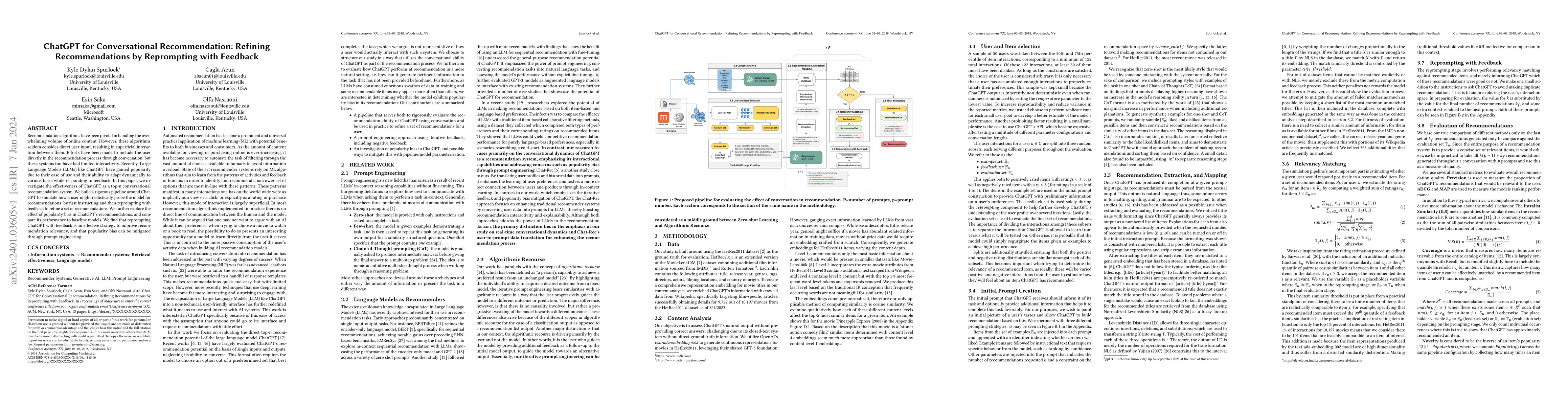 Thumbnail for ChatGPT for Conversational Recommendation: Refining Recommendations by
  Reprompting with Feedback