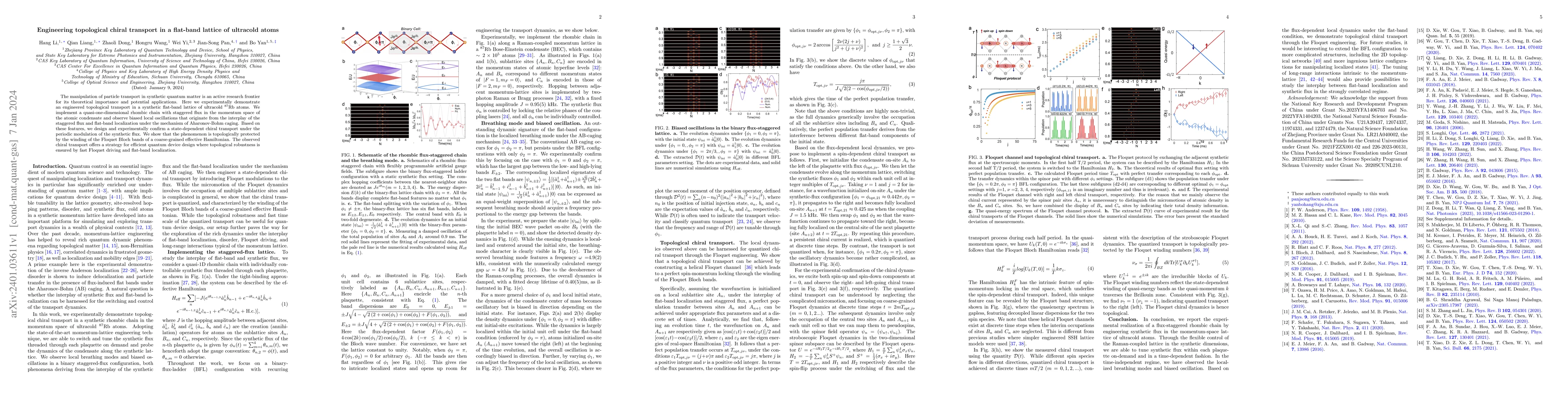 Thumbnail for Engineering topological chiral transport in a flat-band lattice of
  ultracold atoms