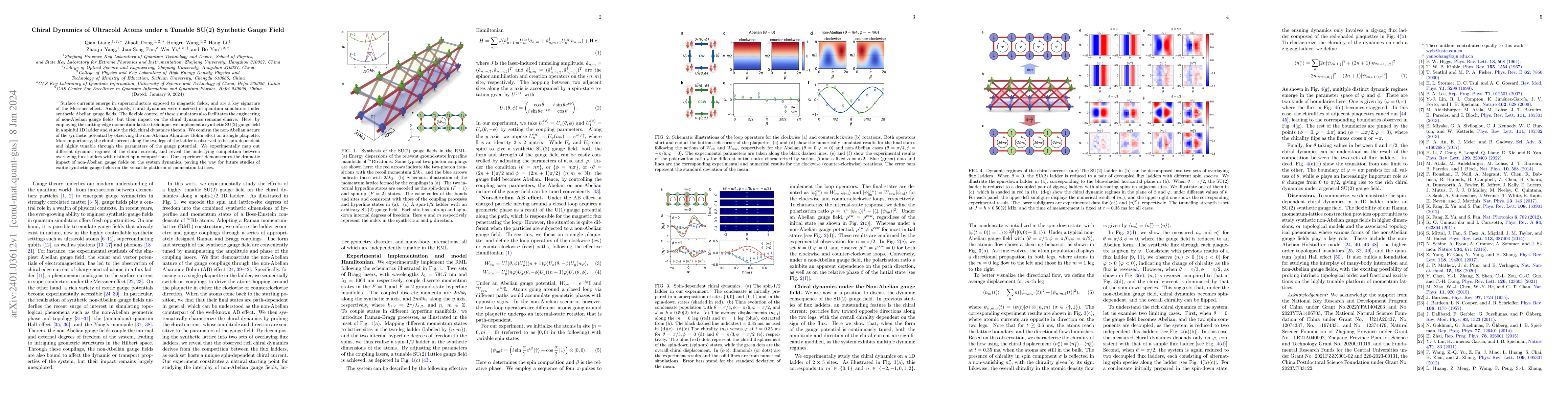 Thumbnail for Chiral Dynamics of Ultracold Atoms under a Tunable SU(2) Synthetic Gauge
  Field