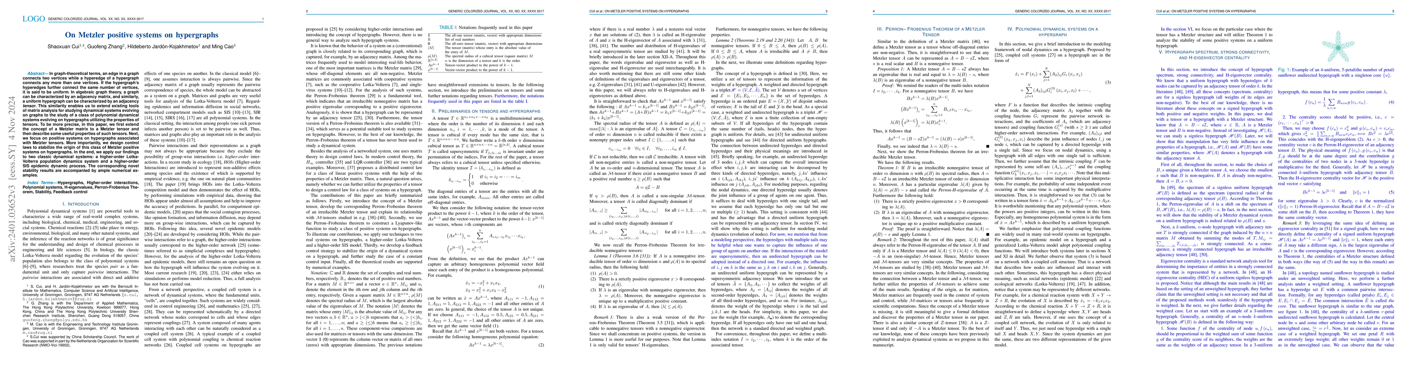 Thumbnail for On Metzler positive systems on hypergraphs