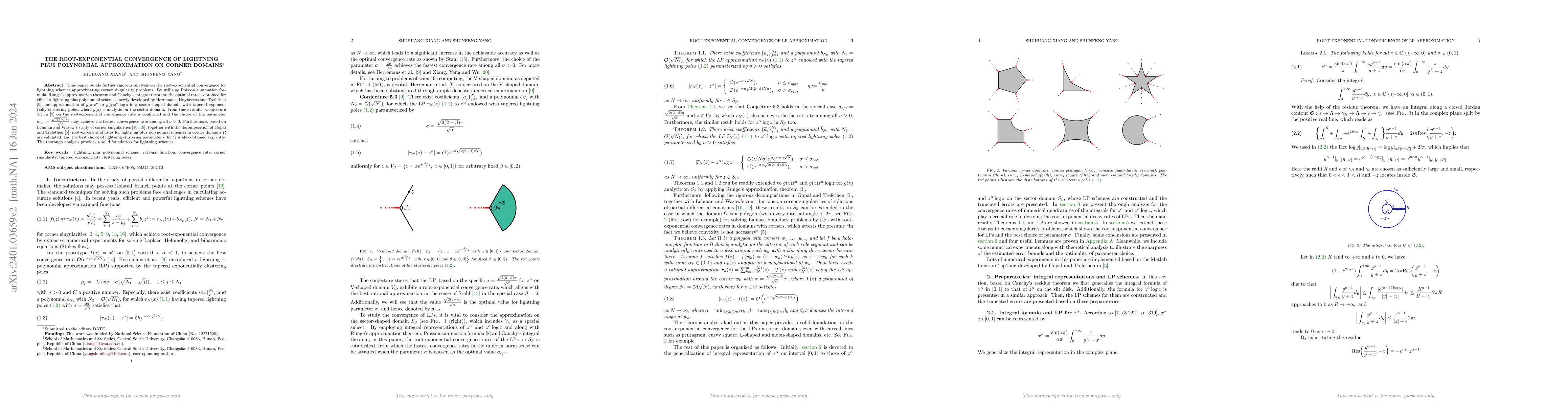 Thumbnail for The root-exponential convergence of lightning plus polynomial
  approximation on corner domains