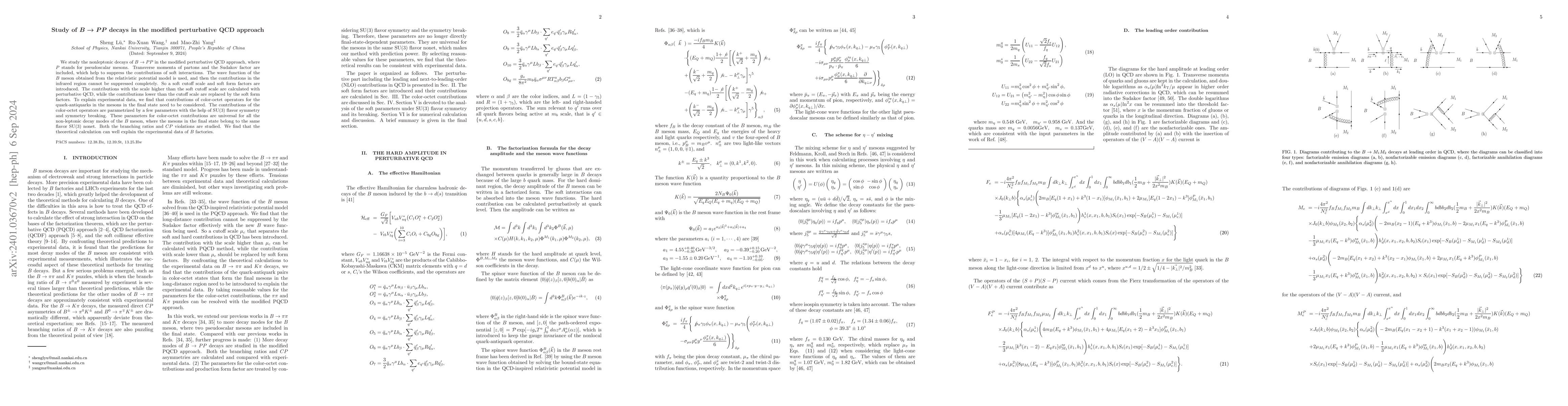 Thumbnail for Study of $B\to PP$ decays in the modified perturbative QCD approach