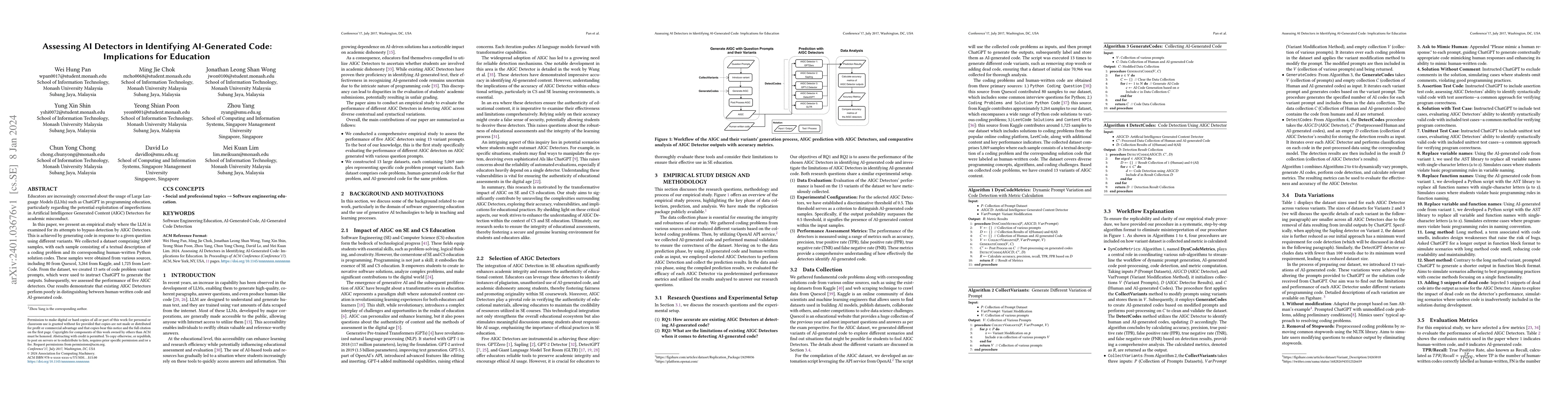 Thumbnail for Assessing AI Detectors in Identifying AI-Generated Code: Implications
  for Education