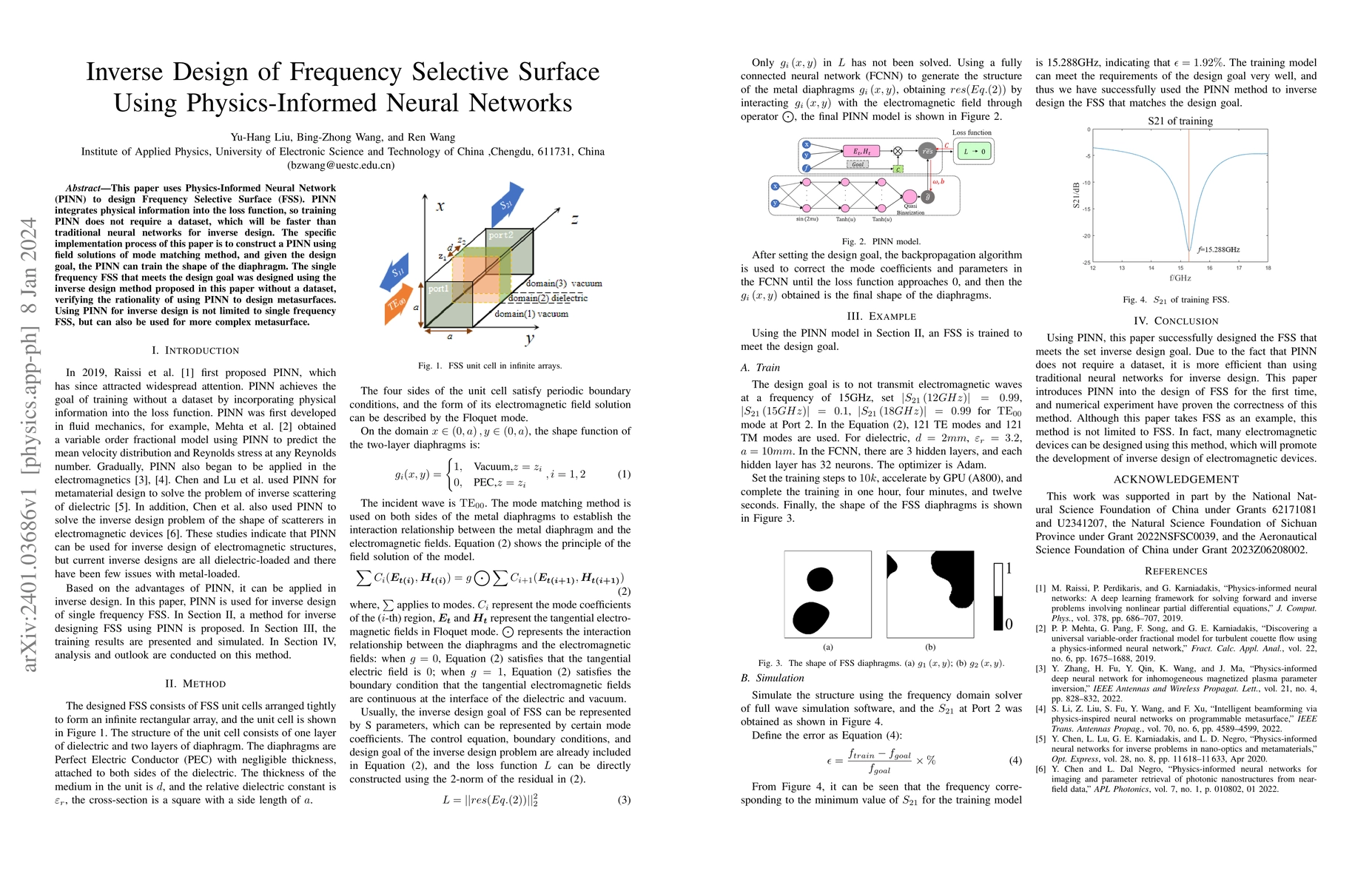 Thumbnail for Inverse Design of Frequency Selective Surface Using Physics-Informed
  Neural Networks