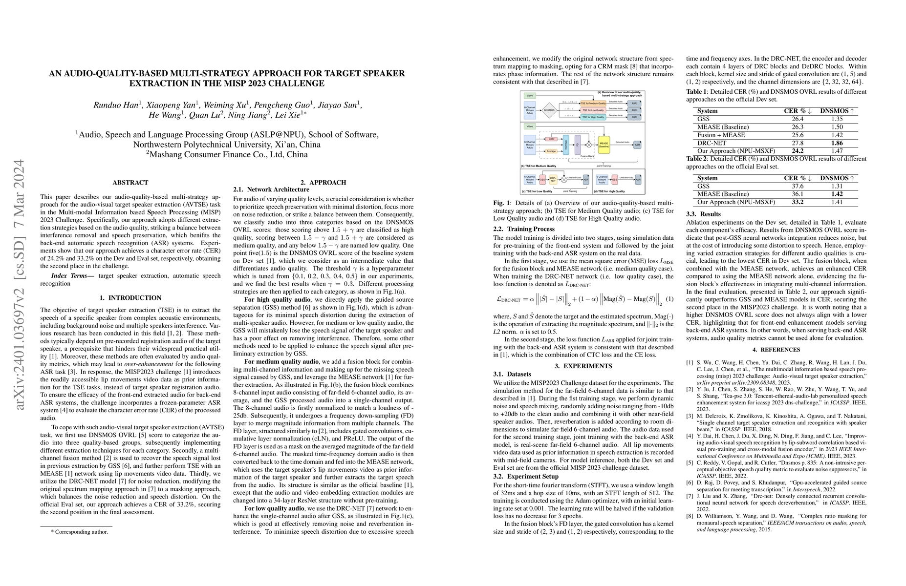 Thumbnail for An audio-quality-based multi-strategy approach for target speaker
  extraction in the MISP 2023 Challenge