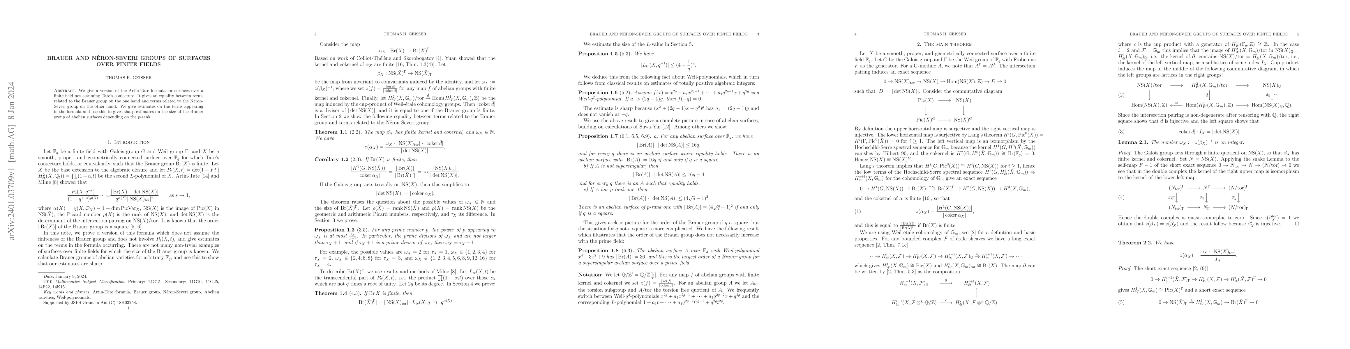 Thumbnail for Brauer and Neron-Severi groups of surfaces over finite fields
