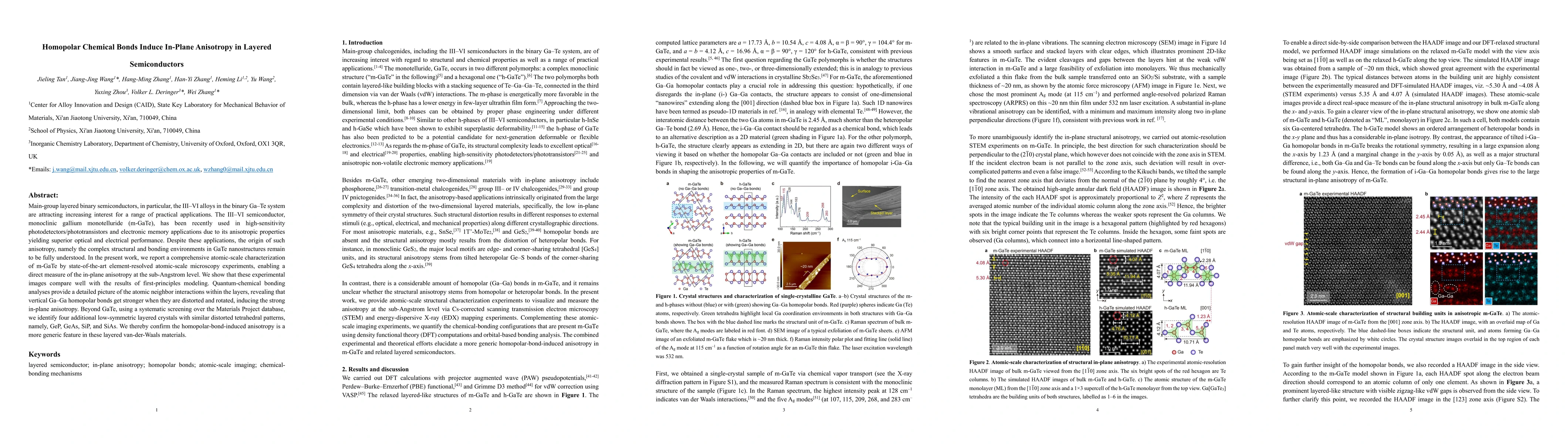 Thumbnail for Homopolar Chemical Bonds Induce In-Plane Anisotropy in Layered
  Semiconductors
