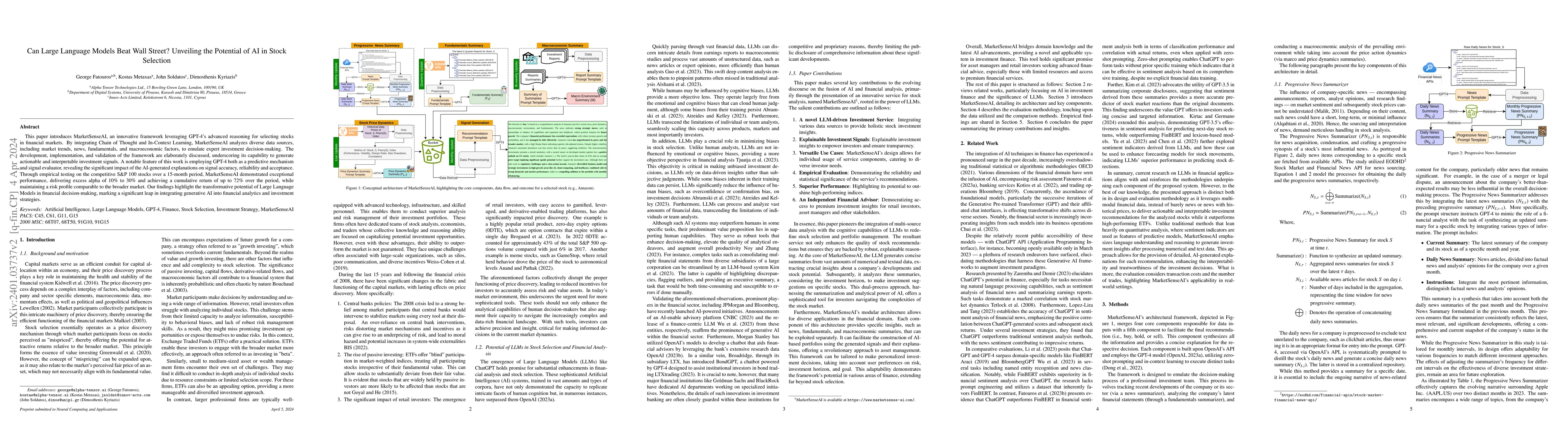 Thumbnail for Can Large Language Models Beat Wall Street? Unveiling the Potential of
  AI in Stock Selection