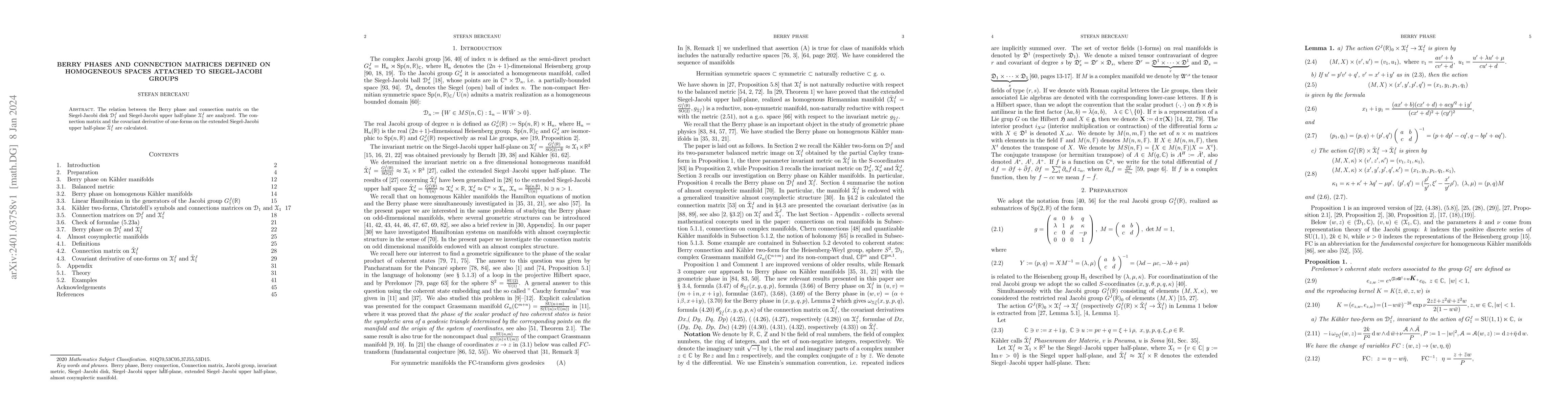 Thumbnail for Berry phases and connection matrices defined on homogeneous spaces
  attached to Siegel-Jacobi groups