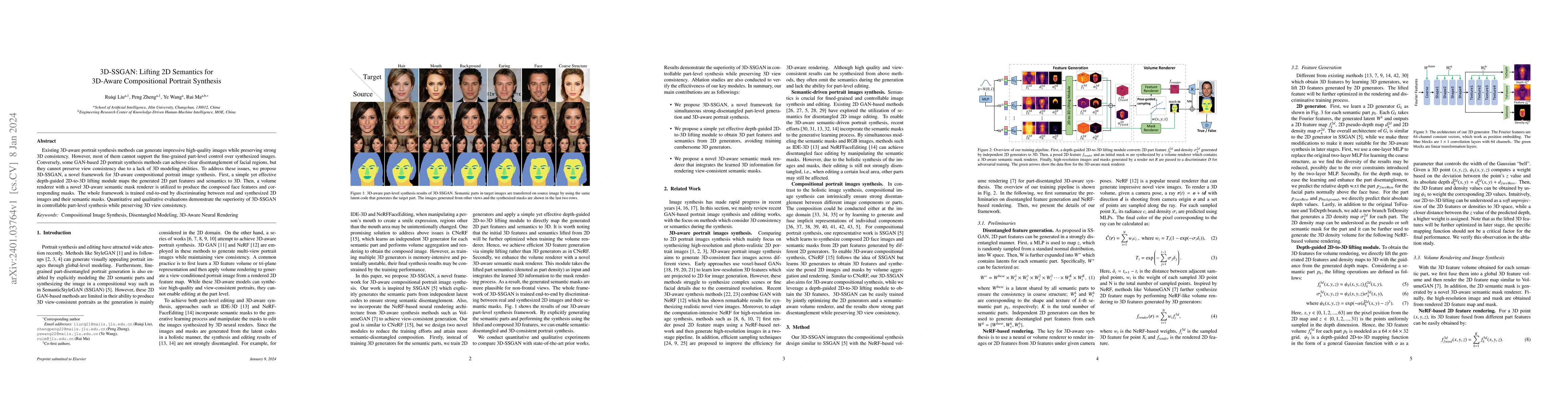 Thumbnail for 3D-SSGAN: Lifting 2D Semantics for 3D-Aware Compositional Portrait
  Synthesis