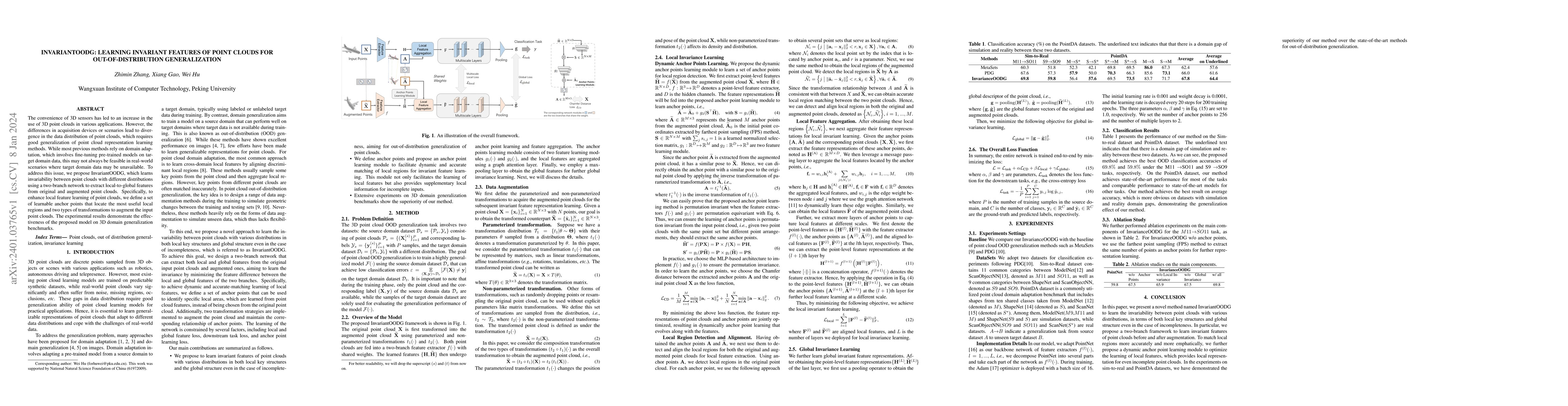 Thumbnail for InvariantOODG: Learning Invariant Features of Point Clouds for
  Out-of-Distribution Generalization