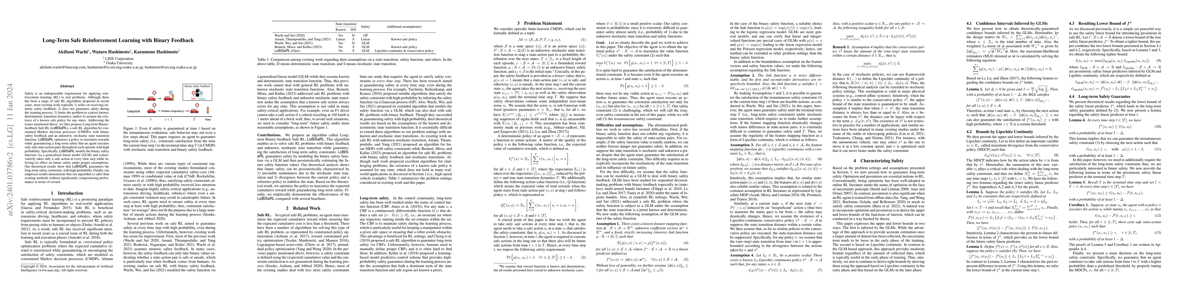 Thumbnail for Long-term Safe Reinforcement Learning with Binary Feedback