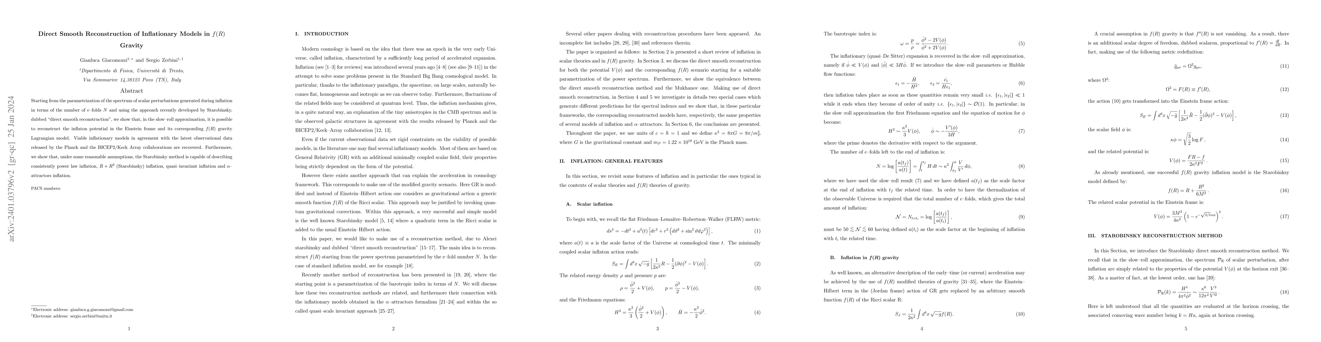 Thumbnail for Direct Smooth Reconstruction of Inflationary Models in f(R) gravity