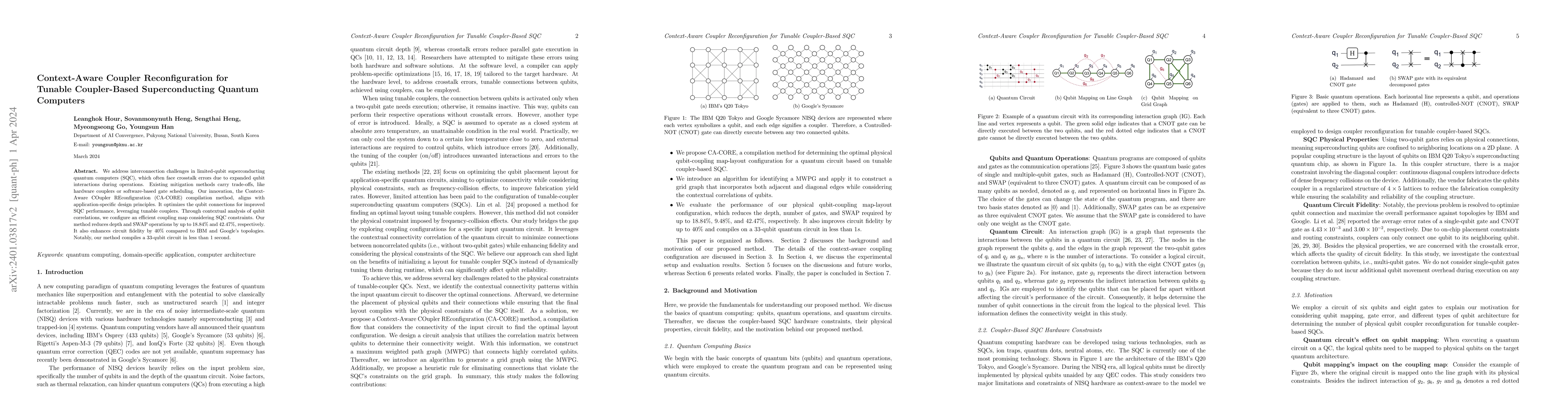 Thumbnail for Context-Aware Coupler Reconfiguration for Tunable Coupler-Based
  Superconducting Quantum Computers