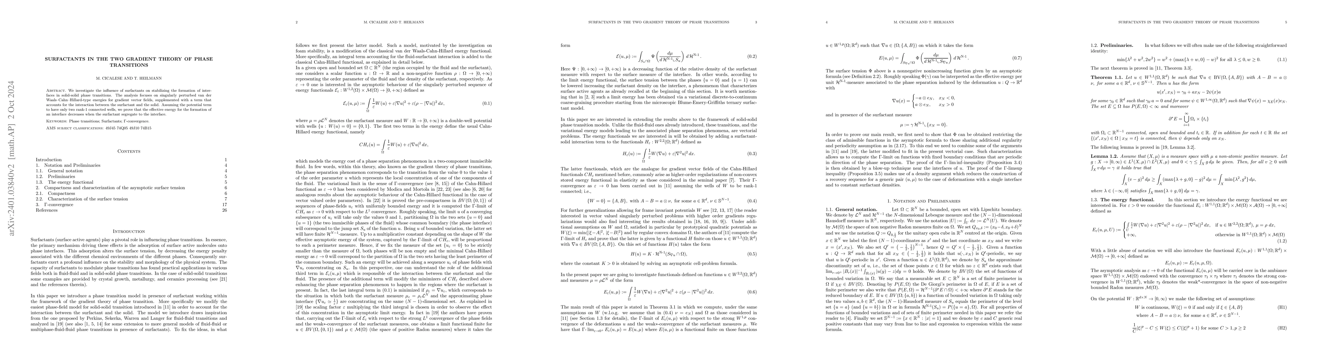 Thumbnail for Surfactants in the Two Gradient Theory of Phase Transitions