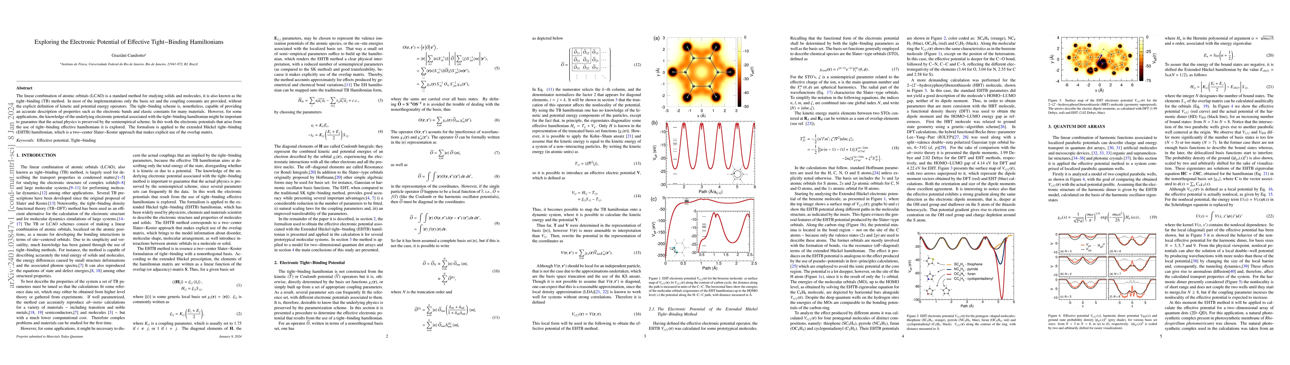 Thumbnail for Exploring the Electronic Potential of Effective Tight$-$Binding
  Hamiltonians