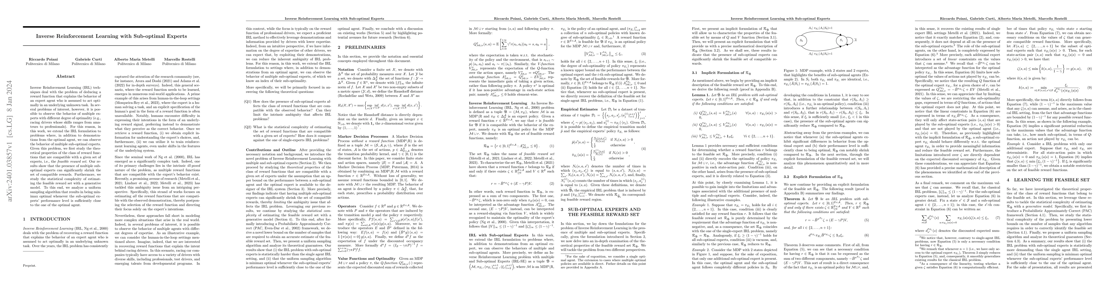 Thumbnail for Inverse Reinforcement Learning with Sub-optimal Experts