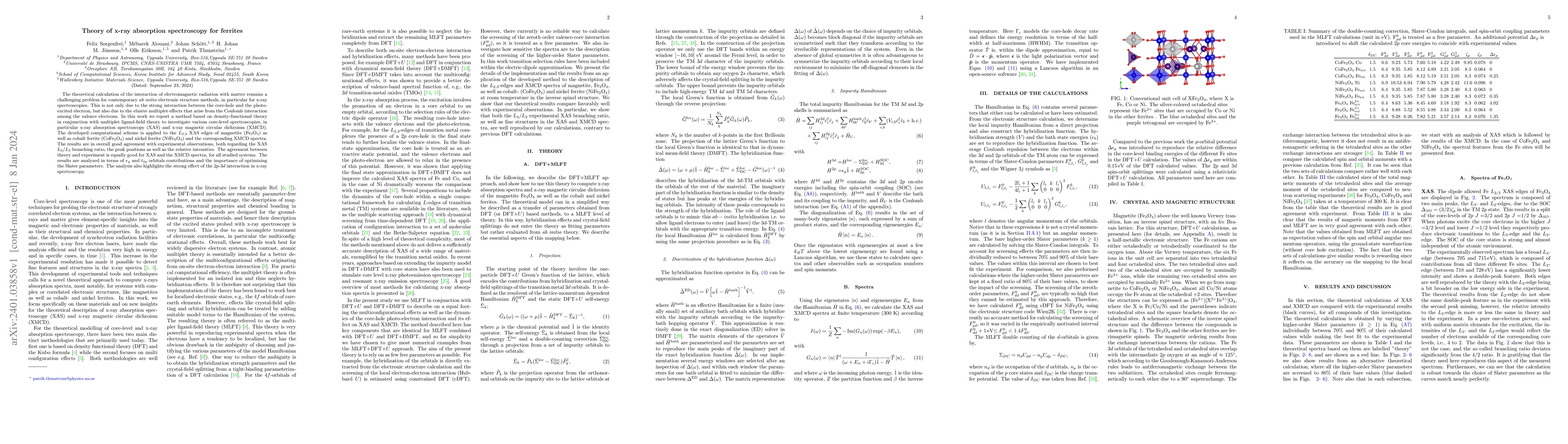 Thumbnail for Theory of x-ray absorption spectroscopy for ferrites