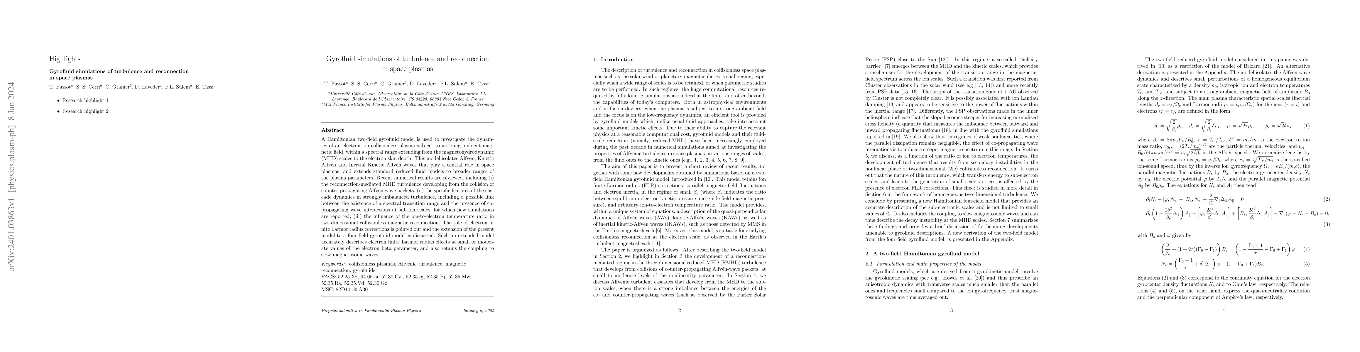 Thumbnail for Gyrofluid simulations of turbulence and reconnection in space plasmas