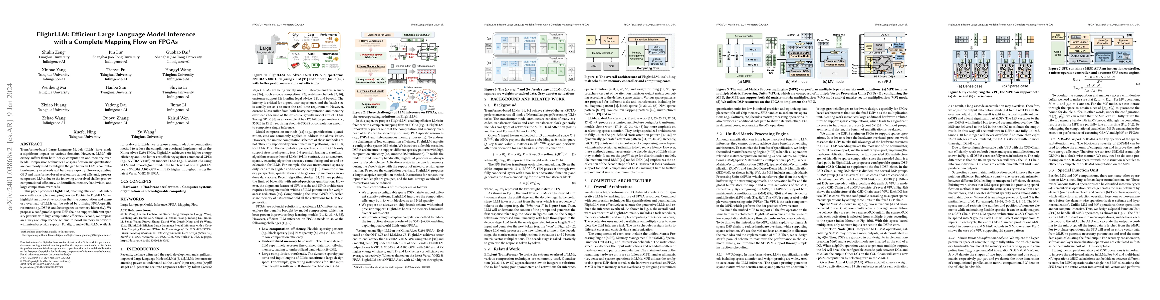 Thumbnail for FlightLLM: Efficient Large Language Model Inference with a Complete
  Mapping Flow on FPGAs