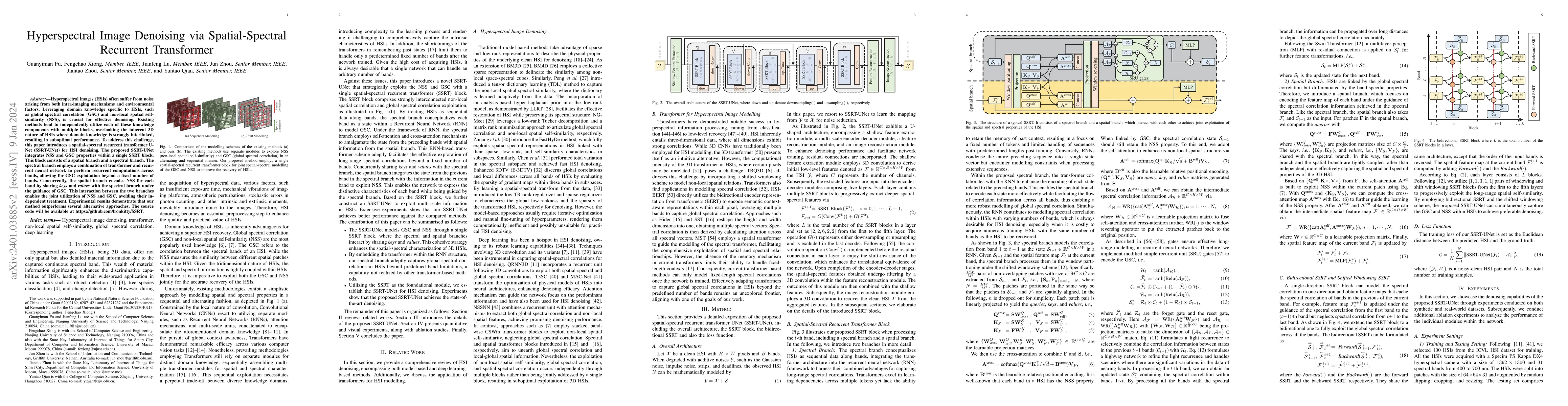 Thumbnail for Hyperspectral Image Denoising via Spatial-Spectral Recurrent Transformer