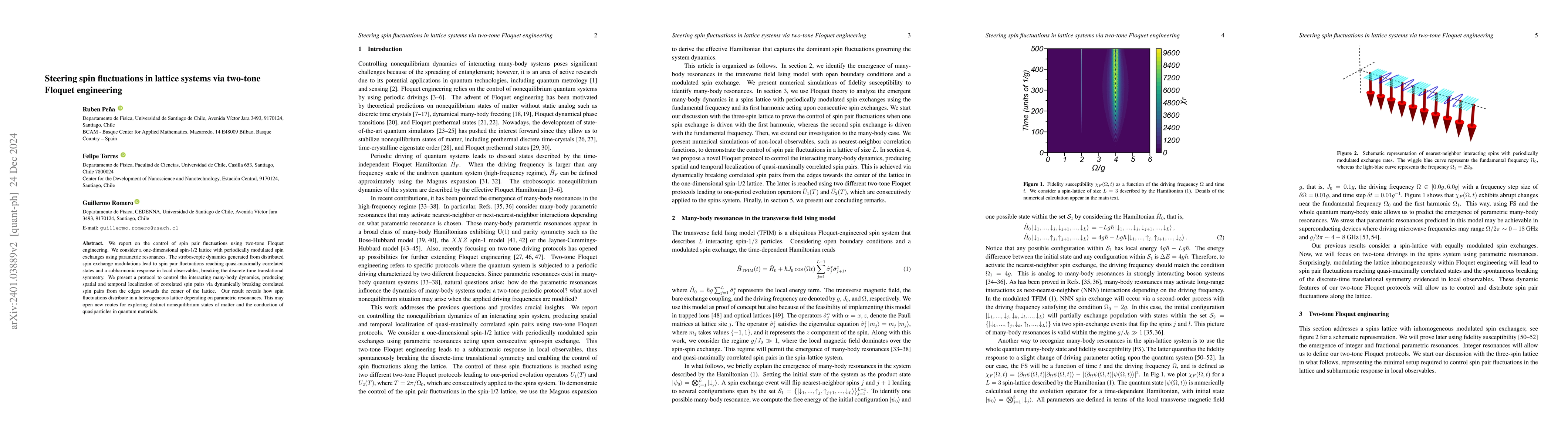 Thumbnail for Steering spin fluctuations in lattice systems via two-tone Floquet
  engineering