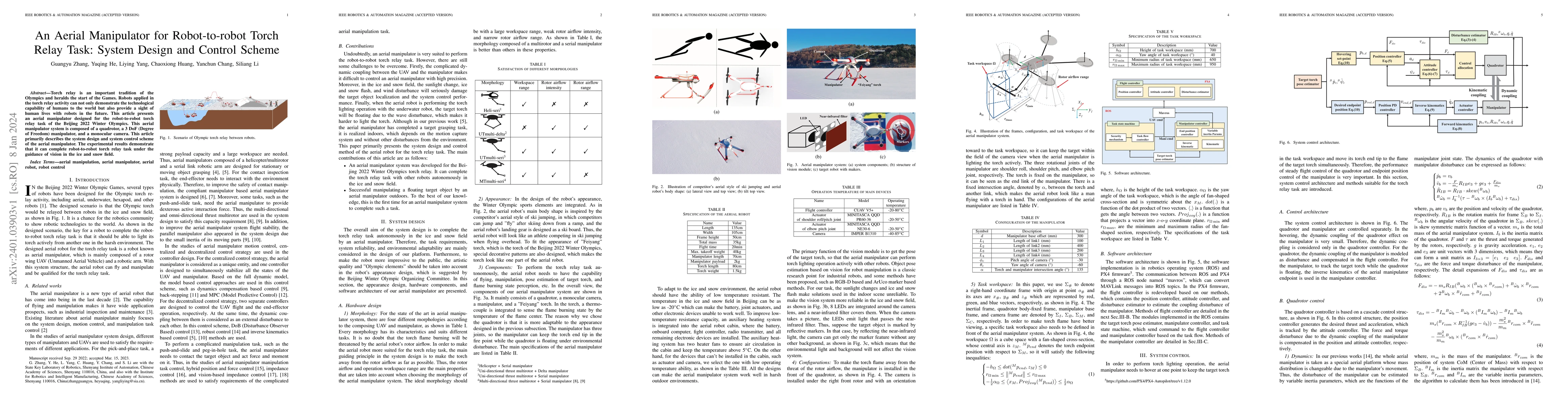 Thumbnail for An Aerial Manipulator for Robot-to-robot Torch Relay Task: System Design
  and Control Scheme