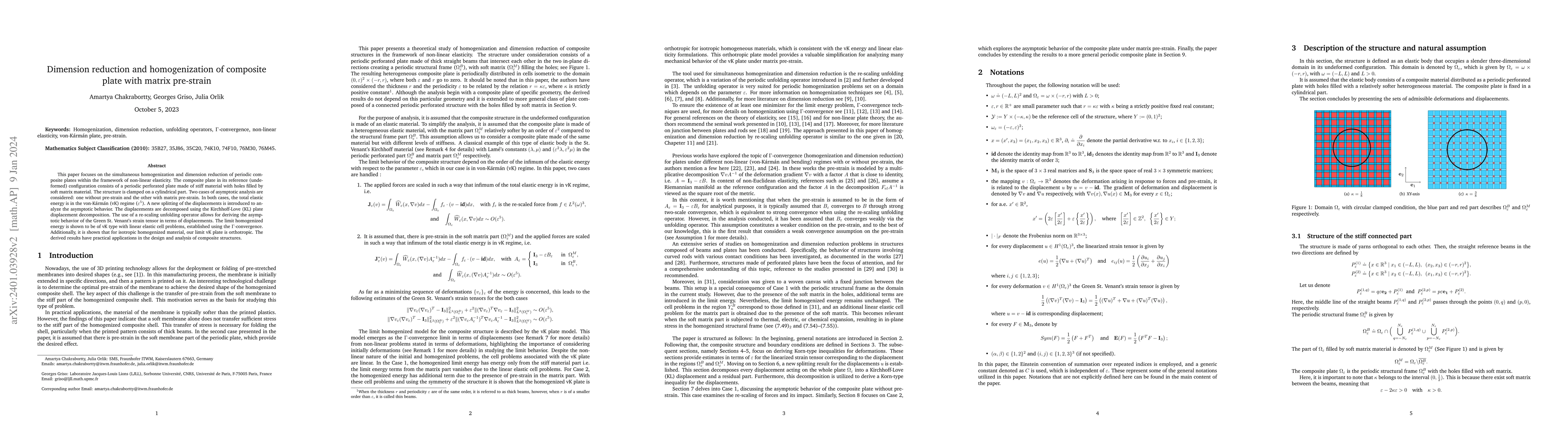 Thumbnail for Dimension reduction and homogenization of composite plate with matrix
  pre-strain