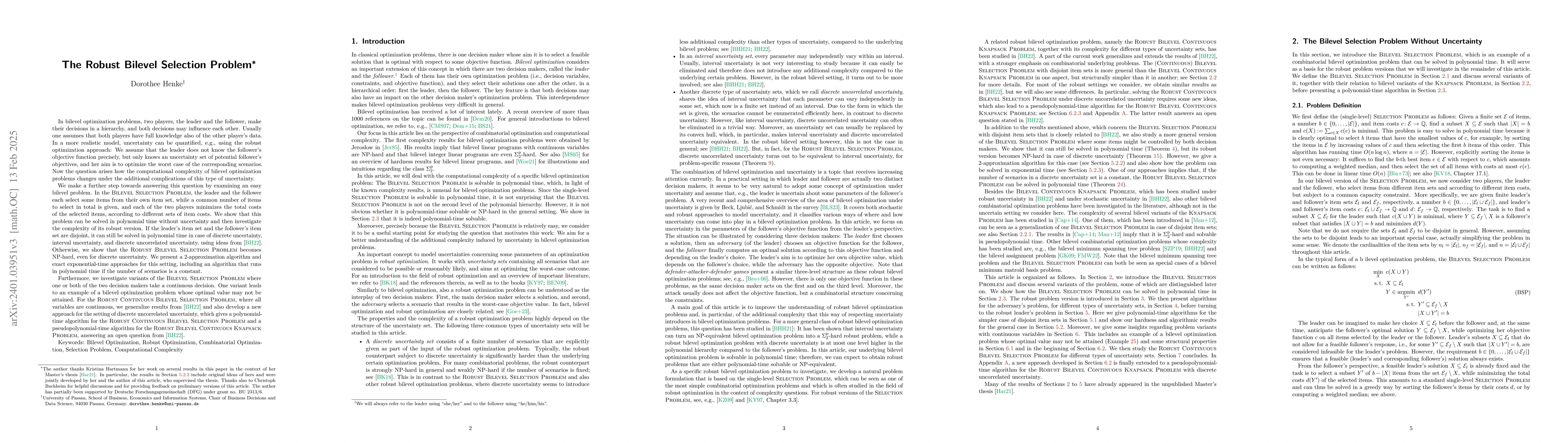 Thumbnail for The Robust Bilevel Selection Problem