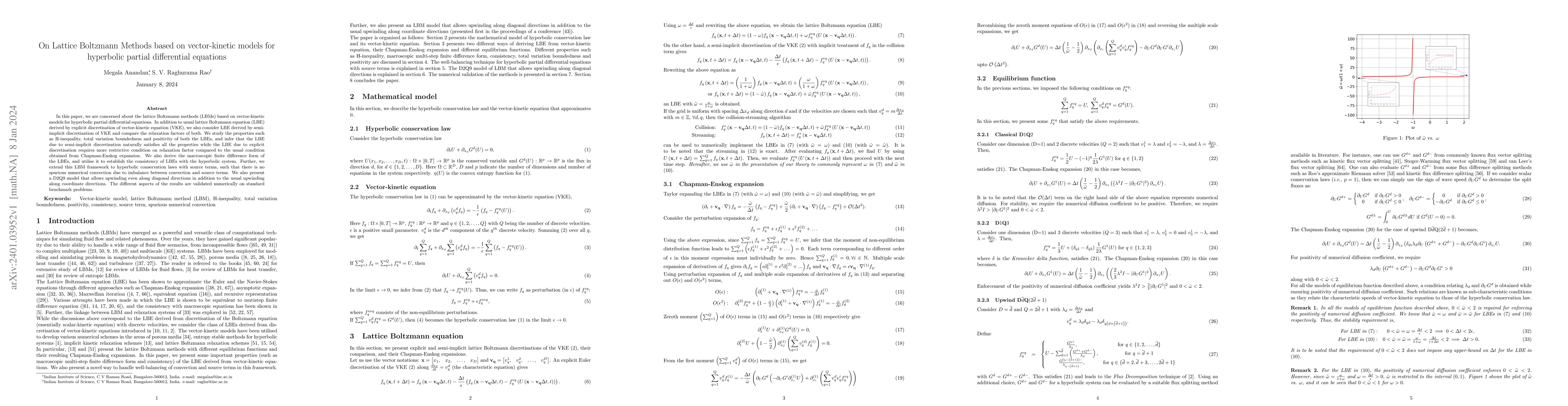 Thumbnail for On Lattice Boltzmann Methods based on vector-kinetic models for
  hyperbolic partial differential equations
