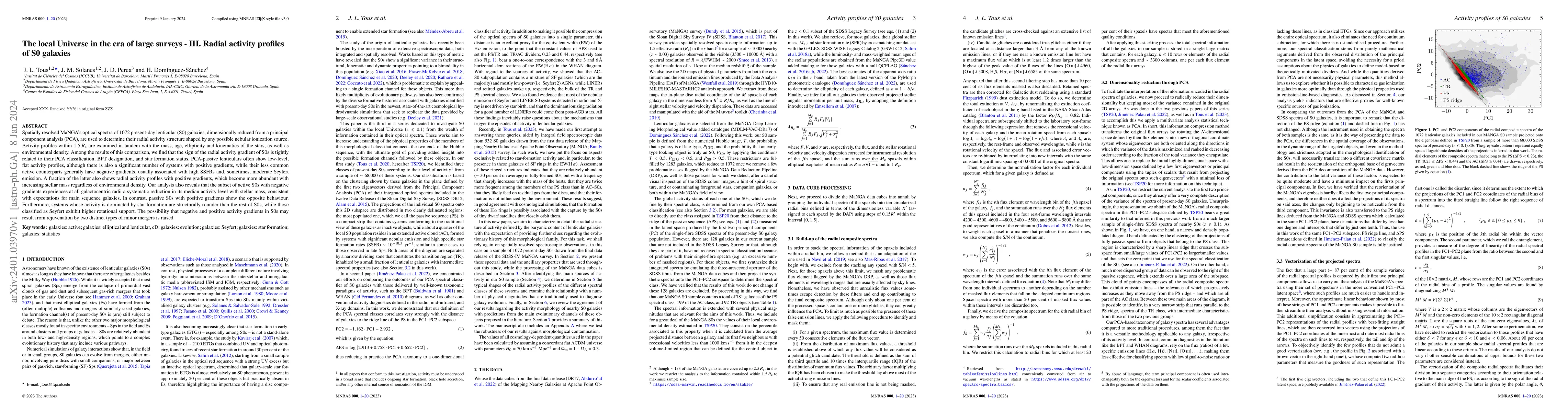 Thumbnail for The local Universe in the era of large surveys -- III. Radial activity
  profiles of S0 galaxies