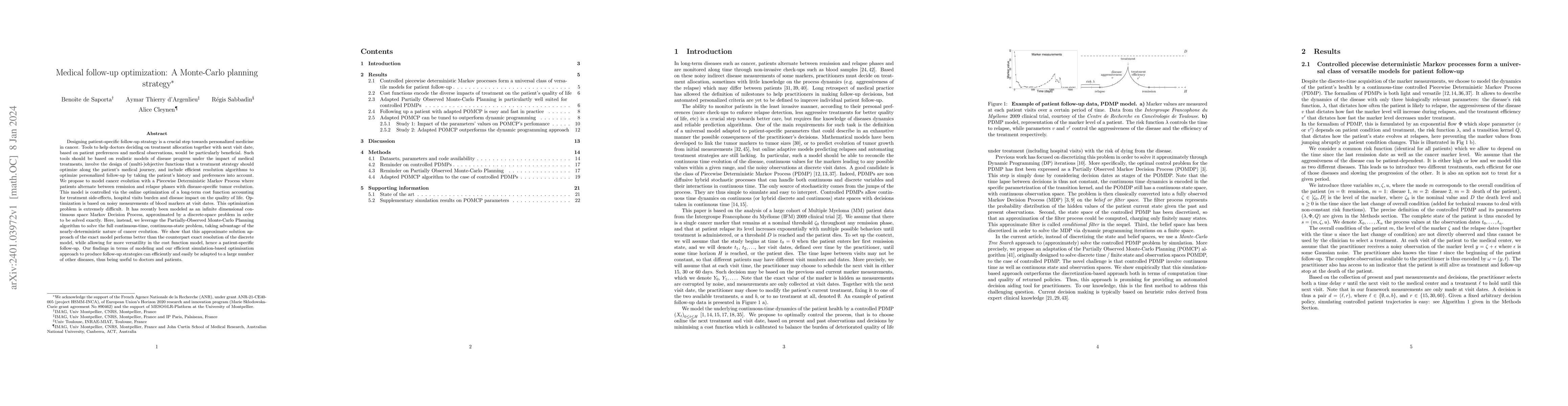 Thumbnail for Medical follow-up optimization: A Monte-Carlo planning strategy