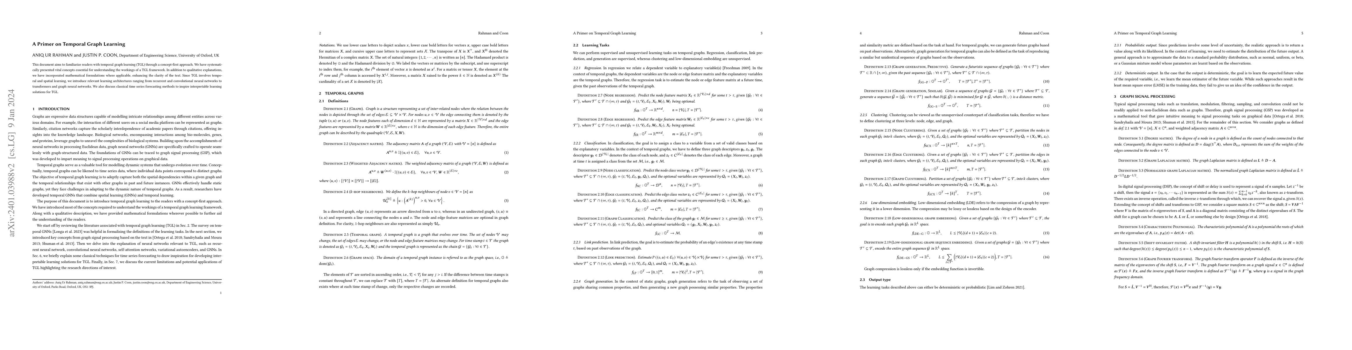 Thumbnail for A Primer on Temporal Graph Learning