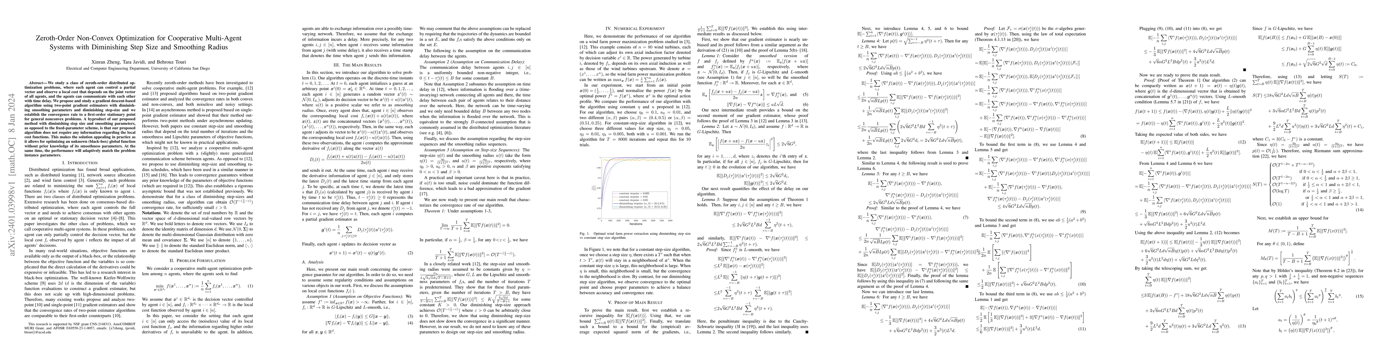 Thumbnail for Zeroth-Order Non-Convex Optimization for Cooperative Multi-Agent Systems
  with Diminishing Step Size and Smoothing Radius