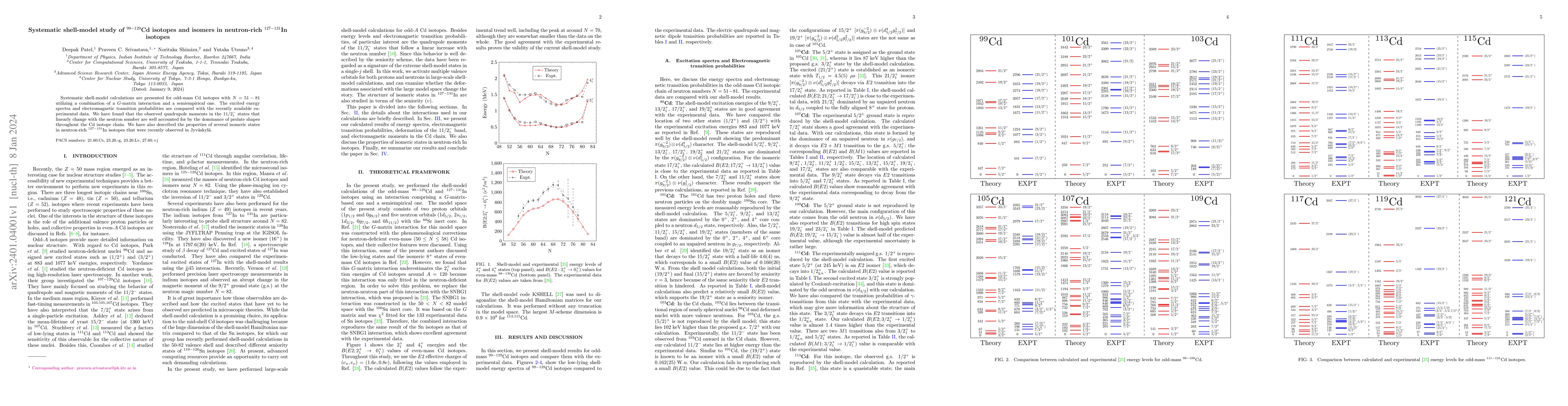 Thumbnail for Systematic shell-model study of $^{99-129}$Cd isotopes and isomers in
  neutron-rich $^{127-131}$In isotopes
