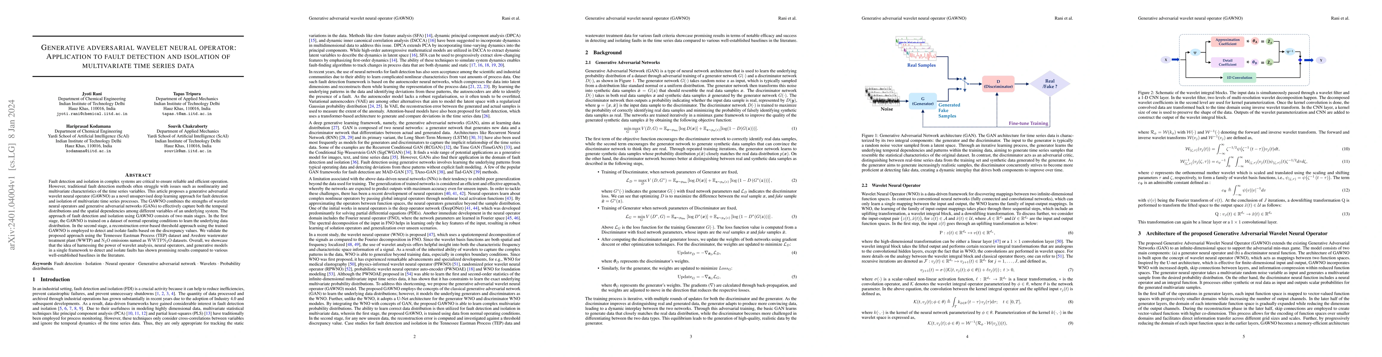 Thumbnail for Generative adversarial wavelet neural operator: Application to fault
  detection and isolation of multivariate time series data