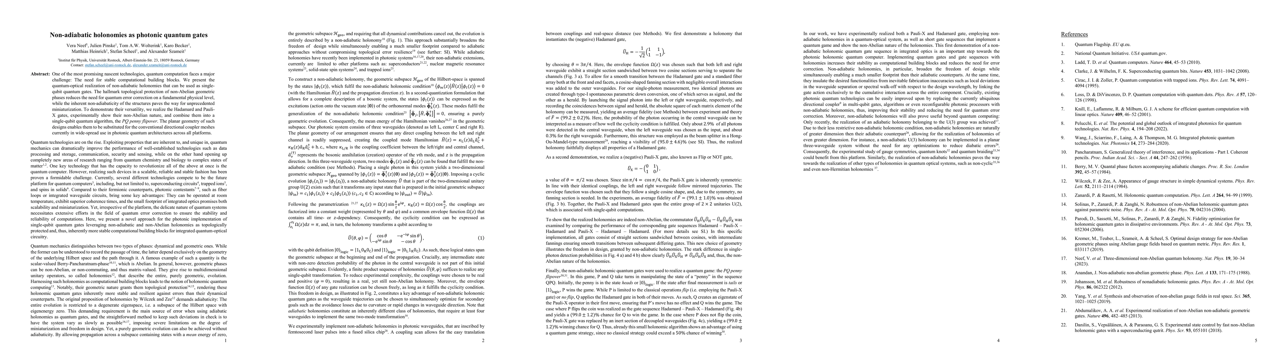 Thumbnail for Non-adiabatic holonomies as photonic quantum gates