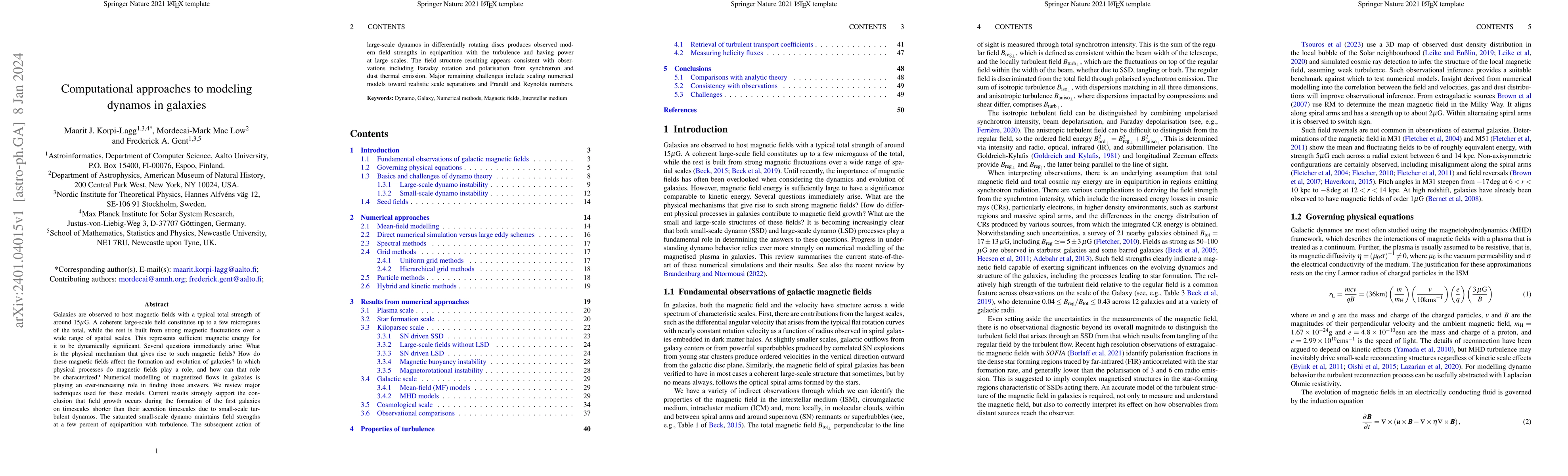Thumbnail for Computational approaches to modeling dynamos in galaxies