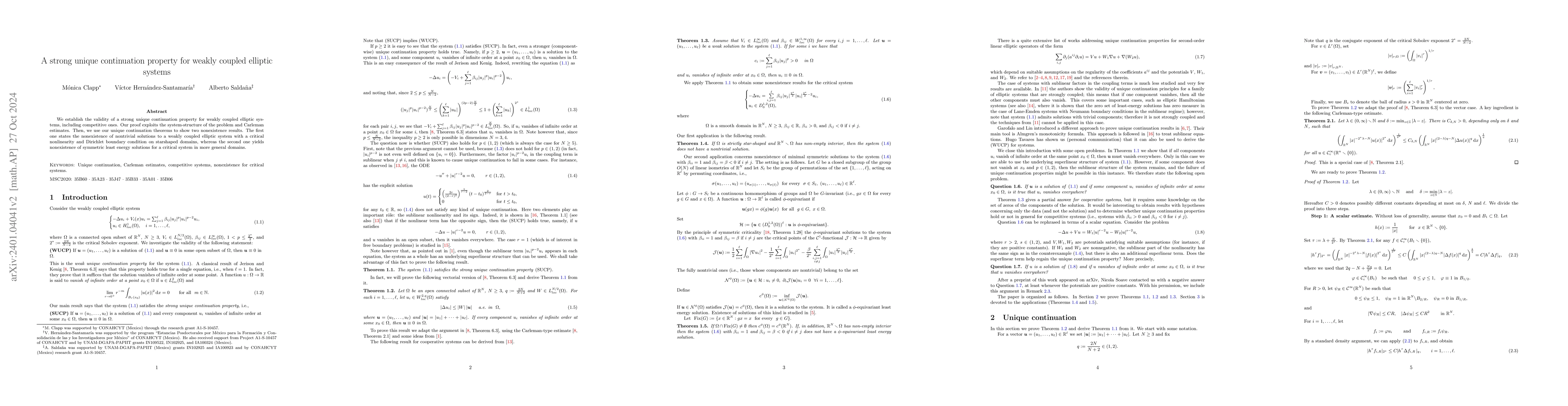 Thumbnail for A strong unique continuation property for weakly coupled elliptic
  systems