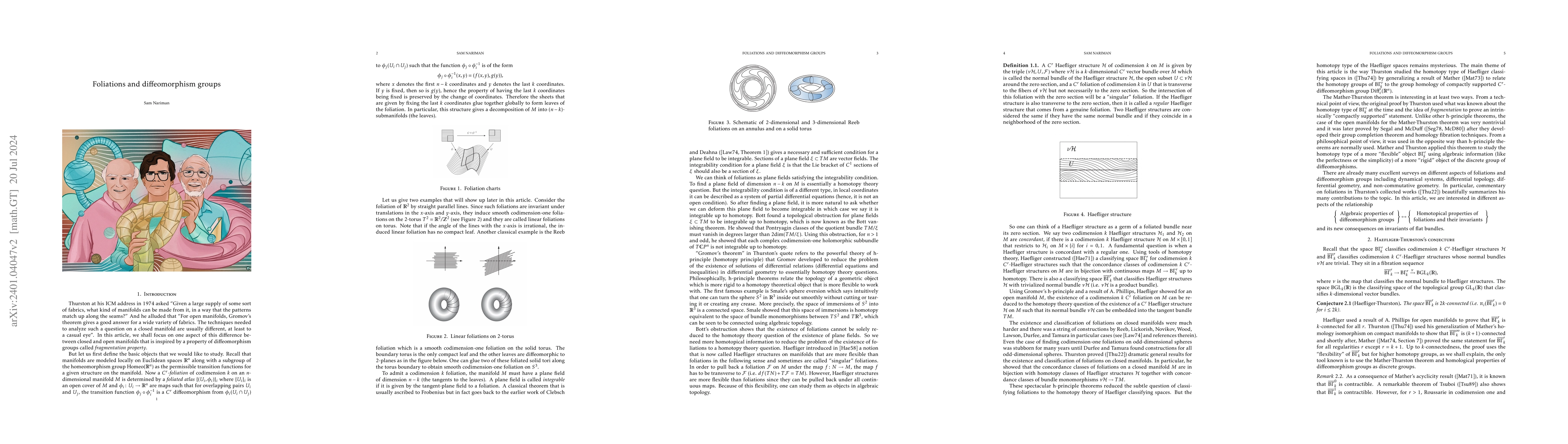 Thumbnail for Foliations and diffeomorphism groups