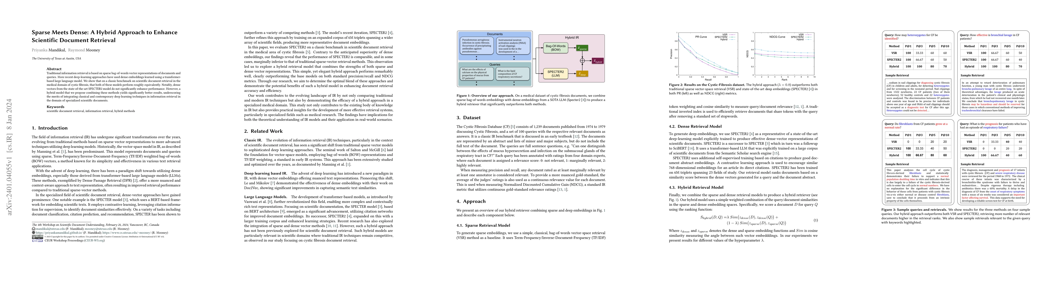 Thumbnail for Sparse Meets Dense: A Hybrid Approach to Enhance Scientific Document
  Retrieval