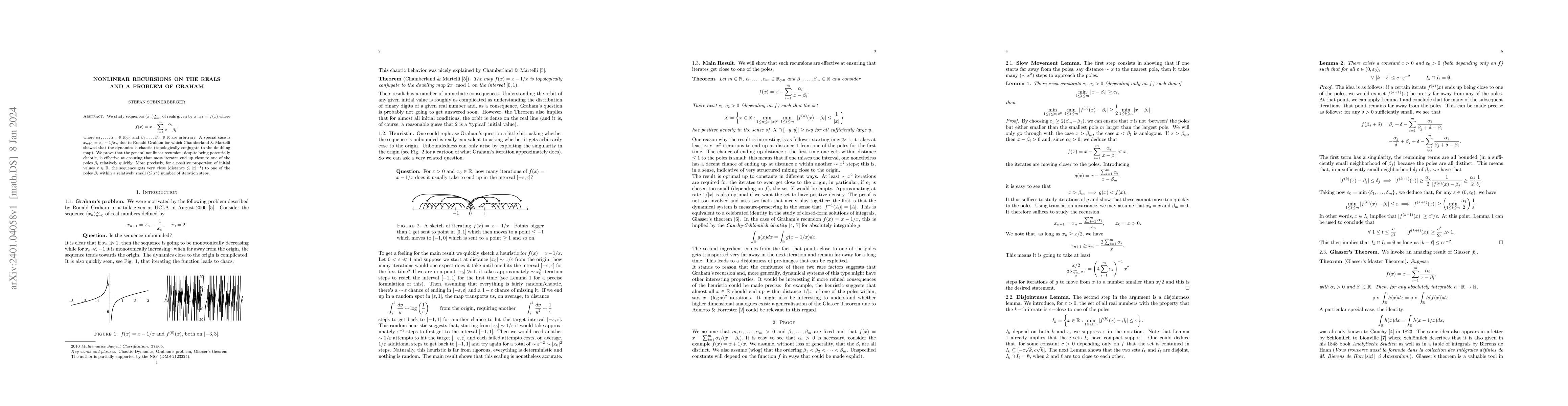 Thumbnail for Nonlinear recursions on the reals and a problem of Graham