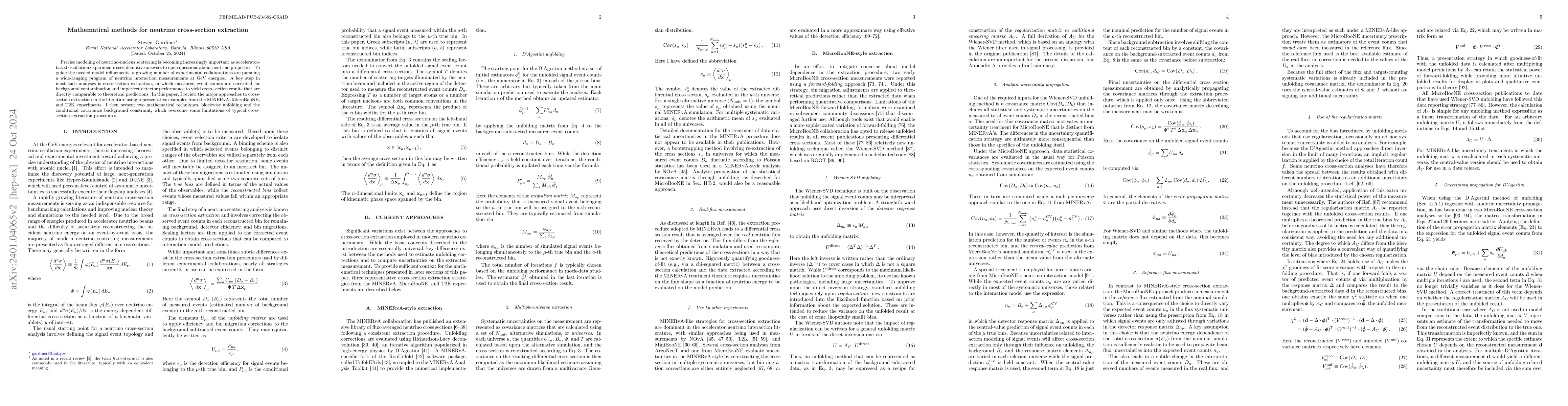 Thumbnail for Mathematical methods for neutrino cross-section extraction