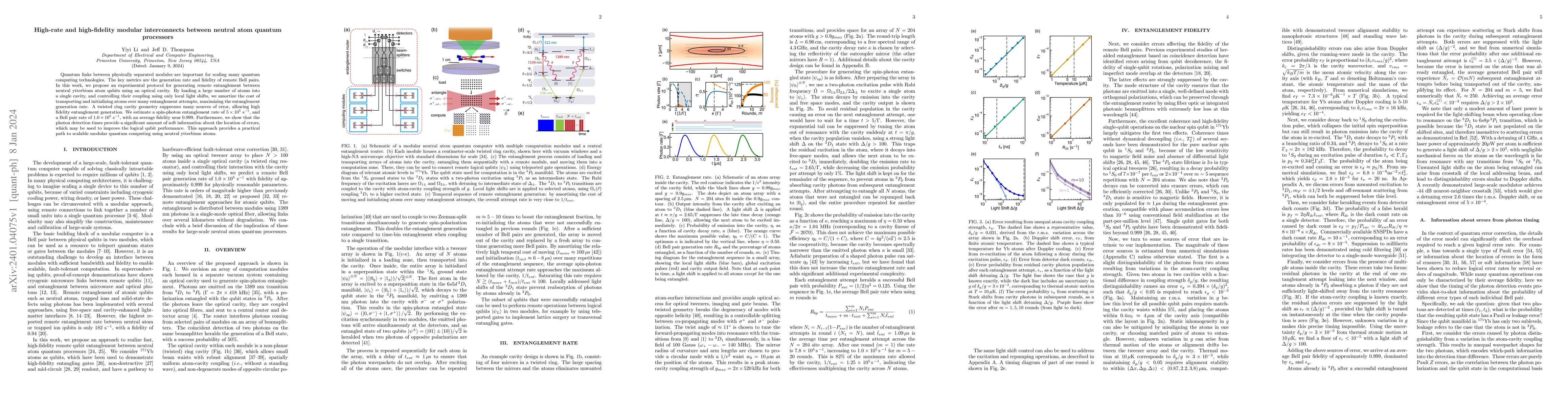 Thumbnail for High-rate and high-fidelity modular interconnects between neutral atom
  quantum processors