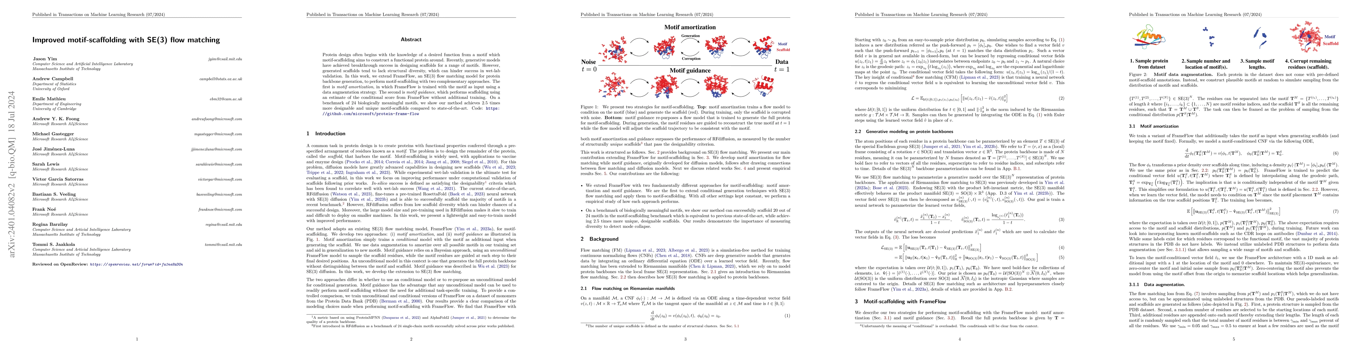 Thumbnail for Improved motif-scaffolding with SE(3) flow matching