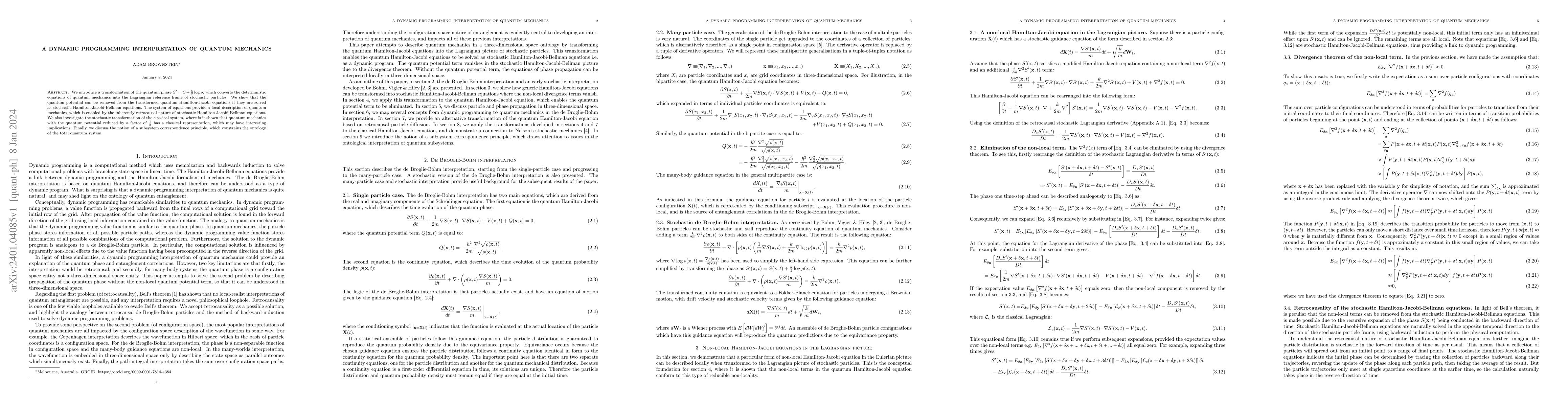 Thumbnail for A dynamic programming interpretation of quantum mechanics